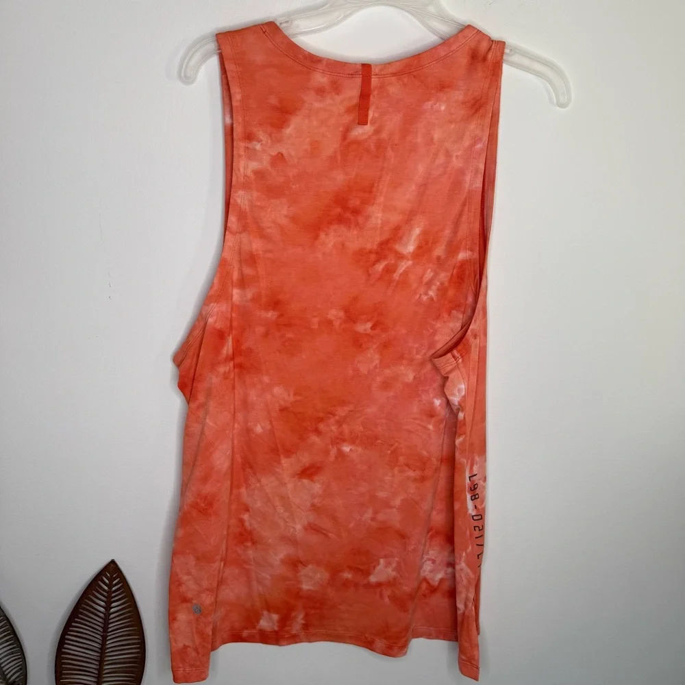 J2 Lululemon‎ Men's Large Orange Always Agile Tank Spray Dye